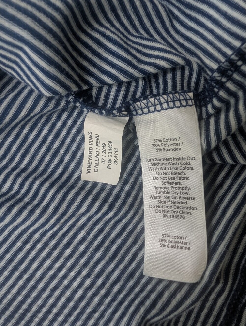 Vineyard Vines Edgartown Polo XL Boys Blue White Stripe Long Sleeve Shirt - Picture 7 of 10